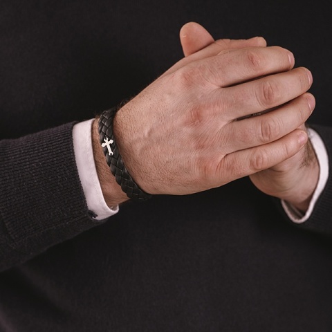 Lederarmband mit silbernem Zierelement - Herrenmodell mit speziellem Design - Img 7