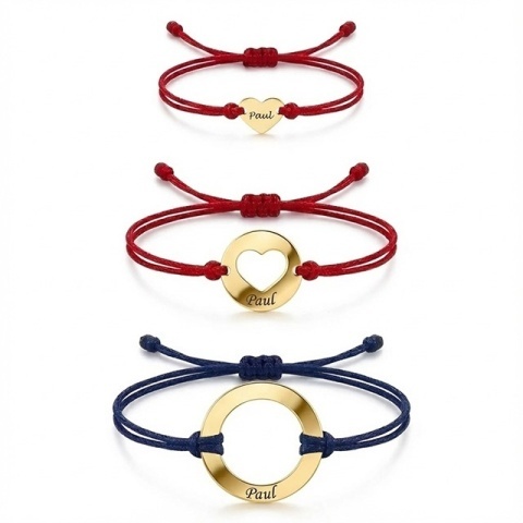 Set Brățări Familie Aur 14K – Mamă, Tată și Copil | Personalizabile | Șnur Reglabil - Img 3