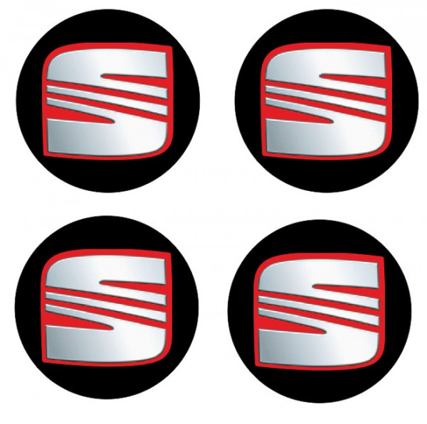 4 Autocolantes Para Centros de Jantes com Seat