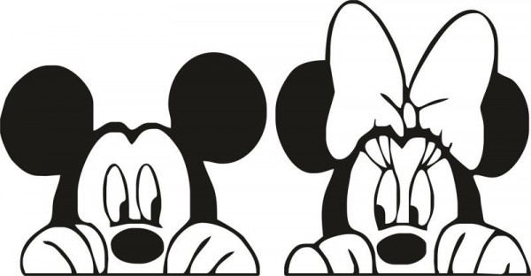 Autocolante com Minnie e Mickey
