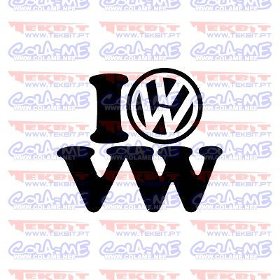 Autocolante - I Love VW