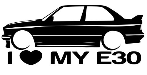 Autocolante para I love BMW E30