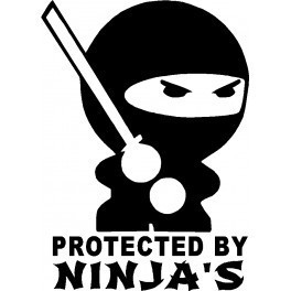 Autocolante - Protected By Ninjas