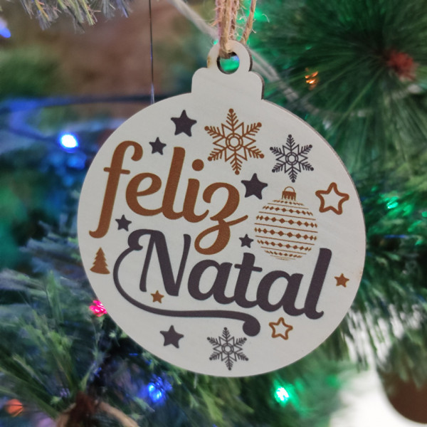 Bola Colorida para árvore de Natal - Feliz Natal