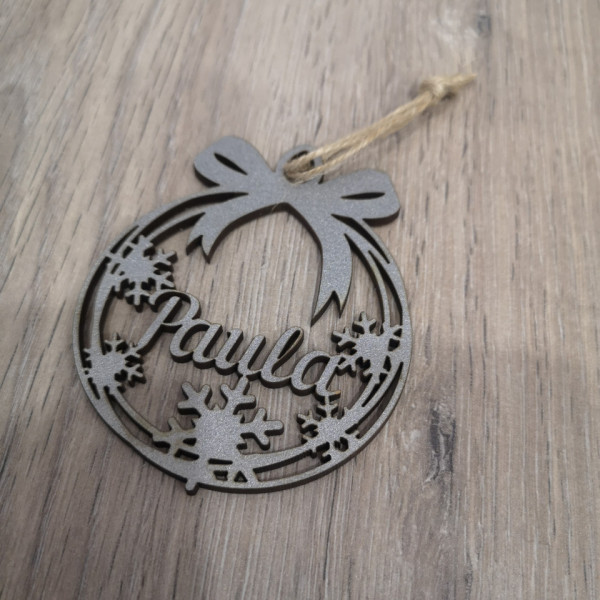 "Bola" para árvore de Natal com nome - MDF