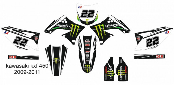 Kit Autocolantes Para kawasaki KXF 450 09-11
