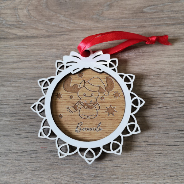 Ornamento / Bola de Natal - Vaquinha - Com nome personalizado