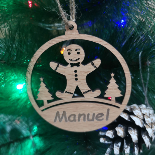 Ornamento / "bola" para árvore de Natal - Boneco - Nome Personalizado