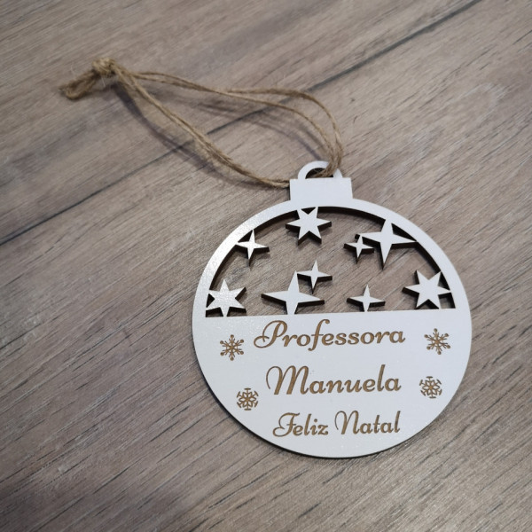 Ornamento / "bola" para árvore de Natal com frase - Estrelas