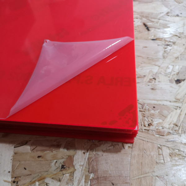 Placa Acrílico Vermelho Fluorescente Brilhante Opaco 3mm - Várias medidas à escolha