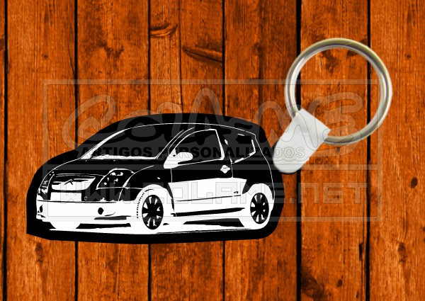 Porta chaves em acrílico preto - Citroen C2