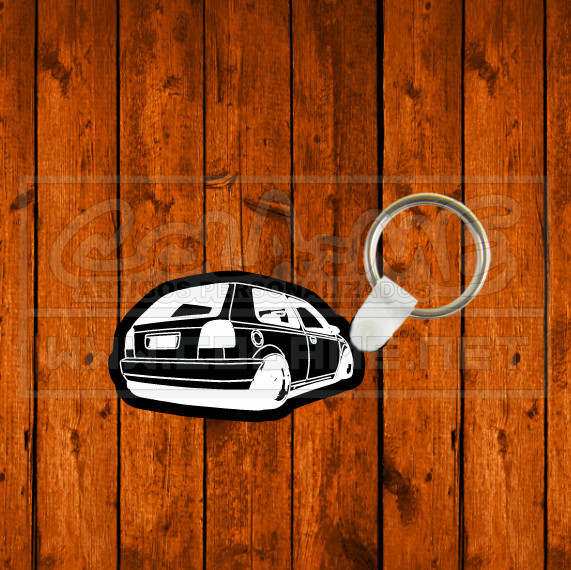 Porta chaves em acrílico preto - VW Golf Mk3 - Lateral