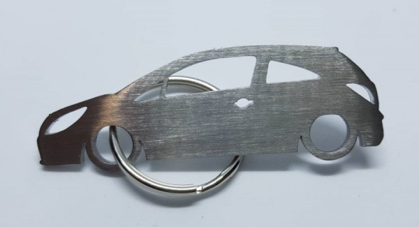 Porta Chaves em inox com silhueta com Opel Corsa D 3P