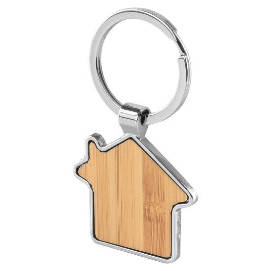 Porta-chaves em metal + Madeira de Bambu - Casa