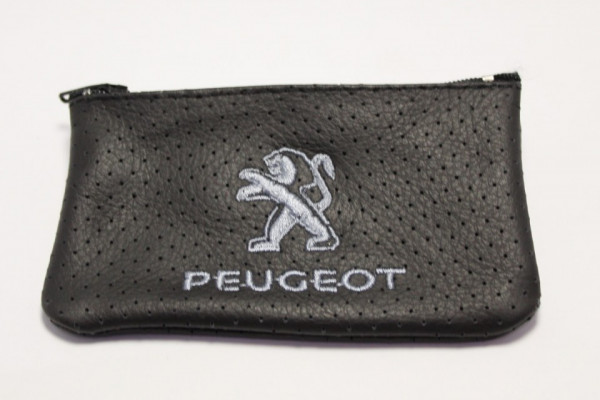 Porta moedas em pele com Peugeot