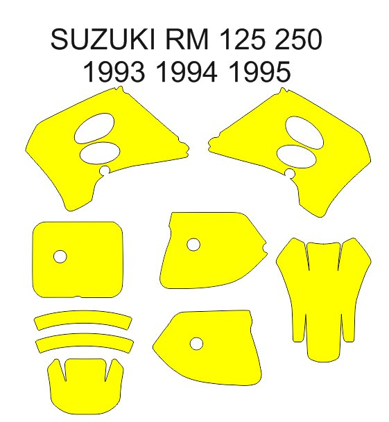 Suzuki RM 125 250 MX Motocross 1993 1994 1995 Graphics Template