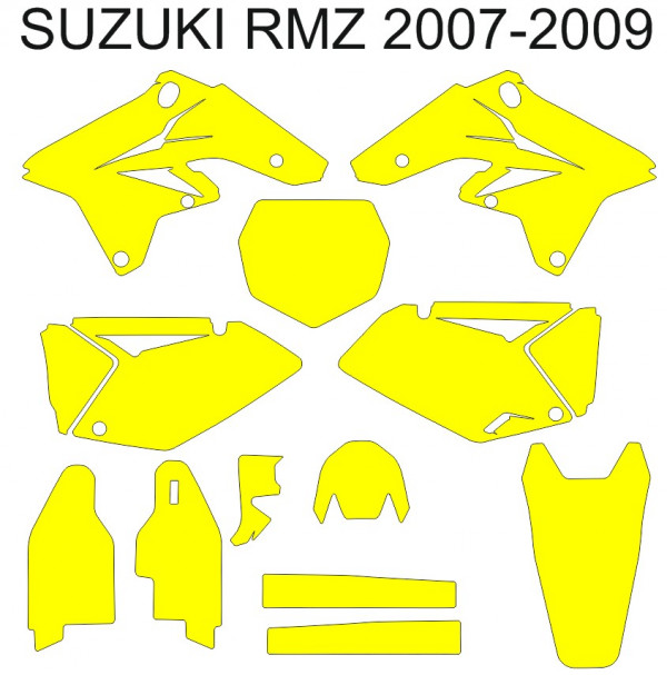 Suzuki RMZ 250 MX Motocross 2007 2008 2009 Graphics Template