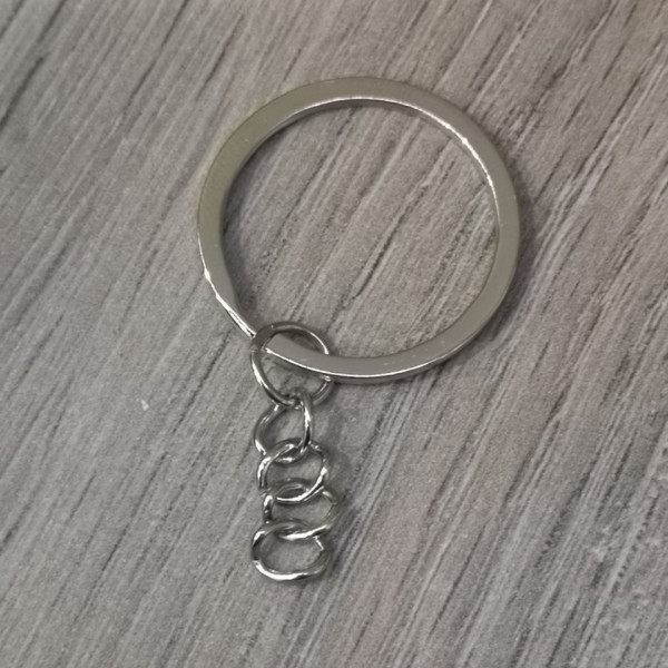 100 Argolas com "corrente" para porta-chaves - 30mm