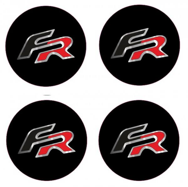 4 Autocolantes Para Centros de Jantes com Seat FR