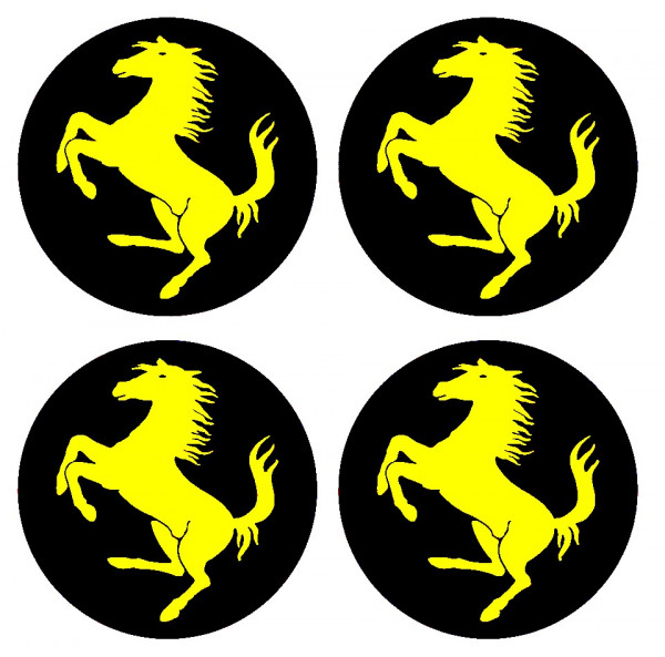 4 Autocolantes Para Centros de Jantes para Ferrari