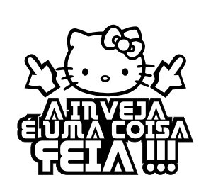 Autocolante - A inveja é uma coisa feia - Hello Kitty