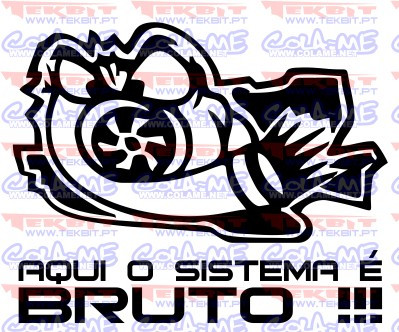 Autocolante - Aqui o sistema é bruto (2)