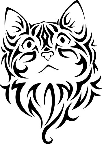 Autocolante - Gato tribal