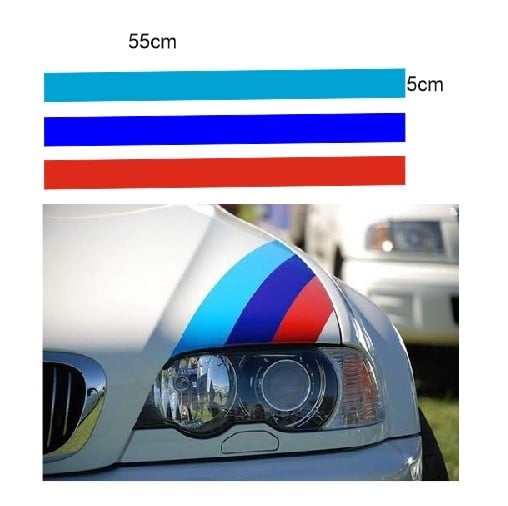 Autocolantes - Faixas BMW (azul claro, azul escuro, vermelho) 55x5cm