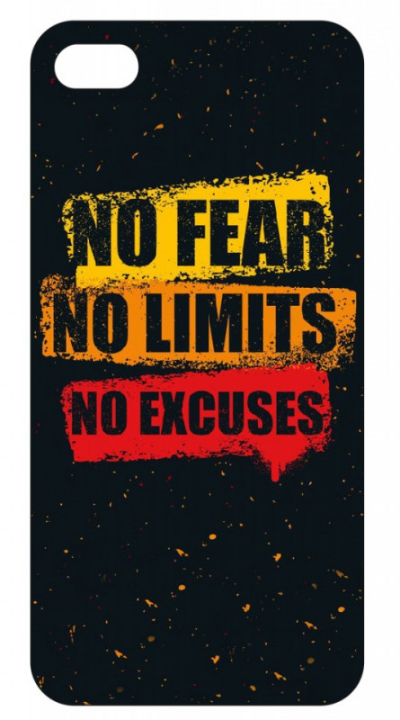 Capa de telemóvel com No Fear No Limits No Excuses