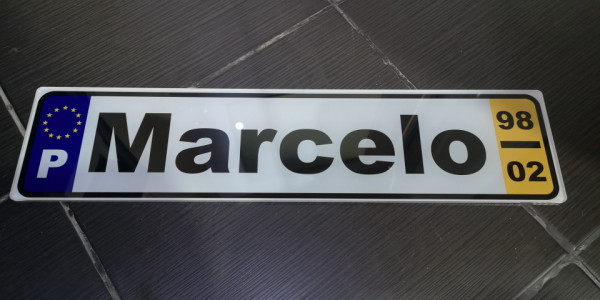 Placa de acrílico estilo matricula - 47cm - Personalizada