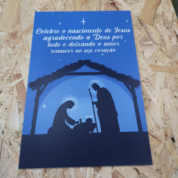 Placa Decorativa em PVC - Nascimento de Jesus