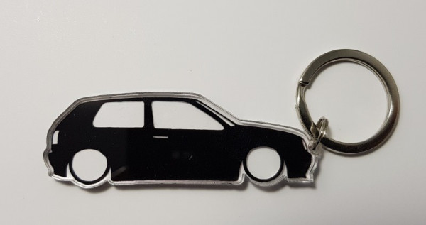 Porta Chaves de Acrílico com silhueta de Volkswagen Golf III