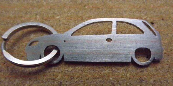 Porta Chaves de inox com silhueta de Opel Corsa C
