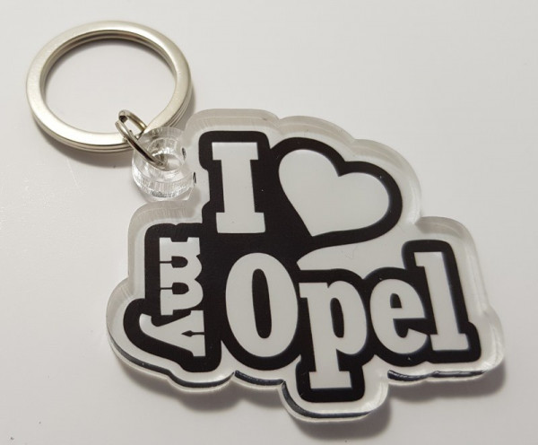 Porta chaves em acrílico com I Love My Opel