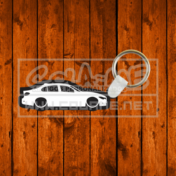 Porta chaves em acrílico preto - BM F30 - Lateral