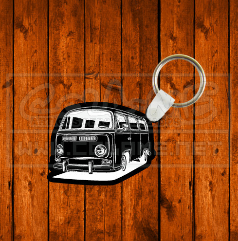 Porta chaves em acrílico preto - VW Kombi Van