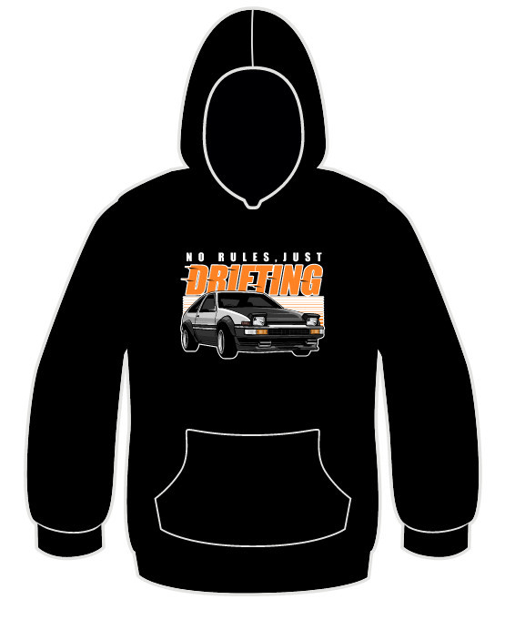 Sweatshirt com Capuz - No rules, Just Drifting - T. Corolla AE86