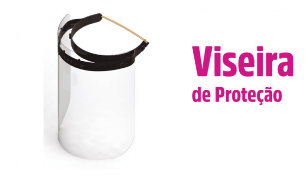 Viseira de protecção contra gotículas.