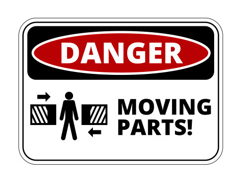 Autocolante Impresso - Danger - Moving Parts