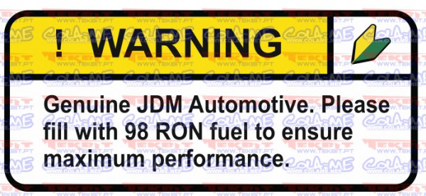 Autocolante Impresso - Warning - JDM