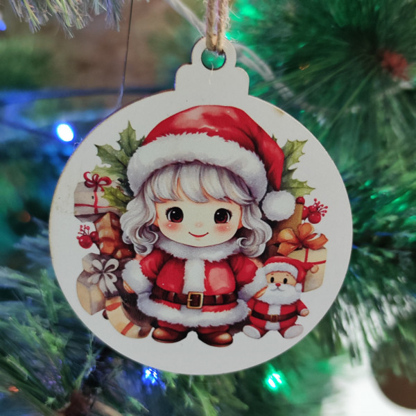 Bola Colorida para árvore de Natal - Menina Natal