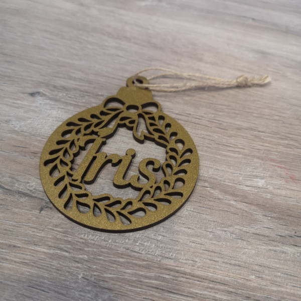 "Bola" para árvore de Natal com nome - MDF