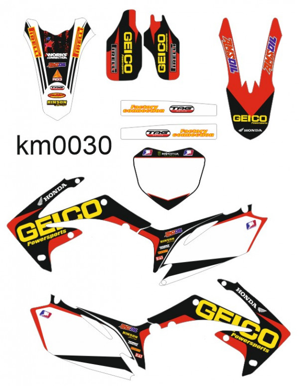 Kit Autocolantes Para Honda CRF 450 - 09-12