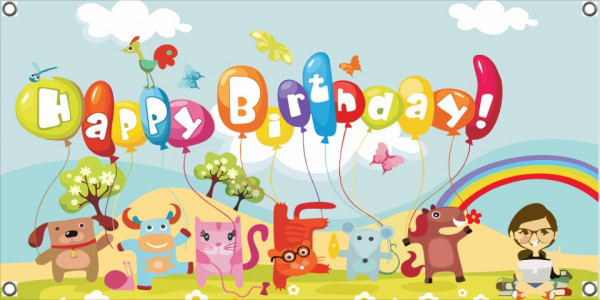 Lona de Aniversário - Happy Birthday
