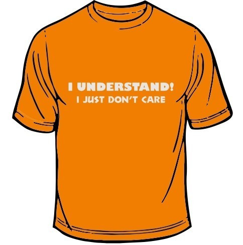 T-shirt - I Understand, I Just Don't Care