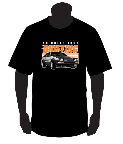 T-shirt - No rules, Just Drifting - T. Corolla AE86