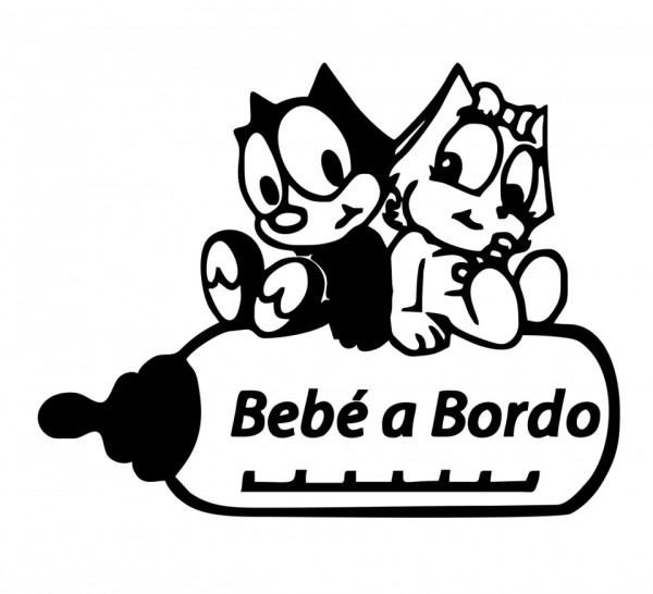 Autocolante - Bebé a bordo - Gatos