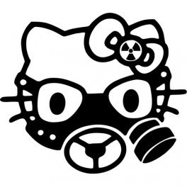 Autocolante - Hello Kitty Mascara de Gás