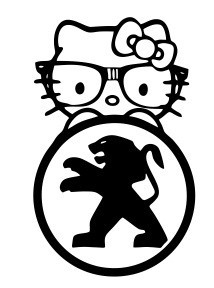 Autocolante - Hello Kitty Peugeot