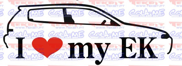 Autocolante - I love my EK
